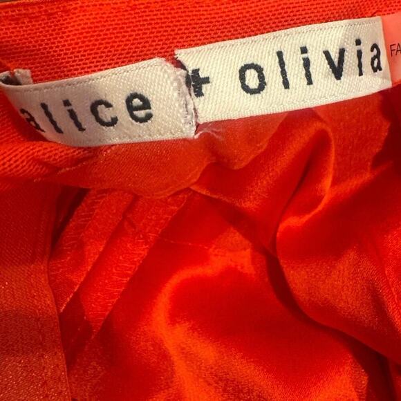 Alice + Olivia Cowlneck Vista Satin Asymmetric Dress Chili Pepper Size 0 NWT - Picture 12 of 13